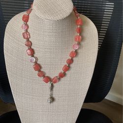 Beautiful Pink Cornelian Necklace 