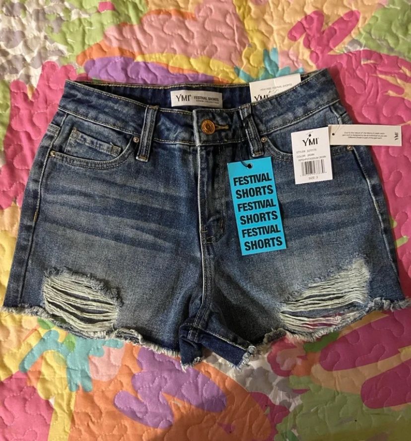YMI Brand Festival Shorts-Brand New With Tags-Size 3