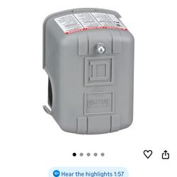 New water pump pressure switch th varieties 30-50 & 20-40 $10 each