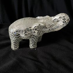 Silver Glass Elephant 