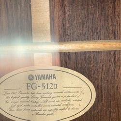 Yamaha FG512 ll Acoustic Guitar