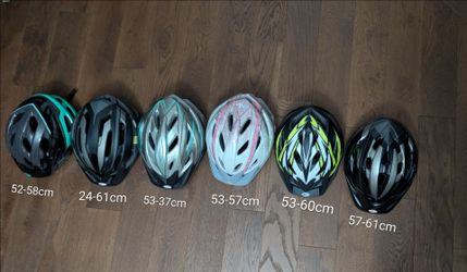 Bell helmets (sizes in photo) $10 for each helmet