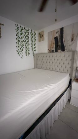 queen frame and mattress
