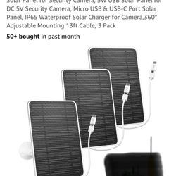 3 Solar Panels for Security Camera