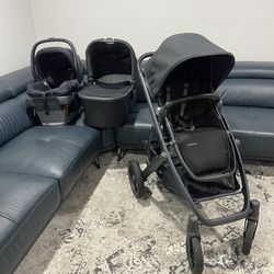 Uppababy Cruz V2 Stroller With Bassinet And Car Seat Black