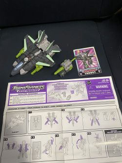 Complete 2003 Transformers Armada Thrust Jet Figure Inferno Comic Manual