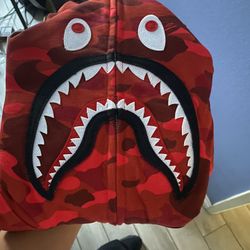 Red Bape Full Zip Hoodie