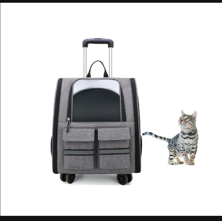 Dog Travel Bag, Pet Travel Carrier with Wheels,Cat Backpack with Mesh Ventilation Windows,Backpack Stroller for Travel/Walking/Camping,Detachable W010