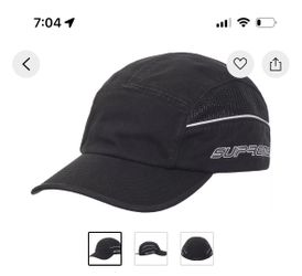 SS26 - Supreme Side Mesh Piping Camp Cap Black