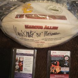 Marcus Allen Sighed Heisman Football With Certificate Of Authentication. 