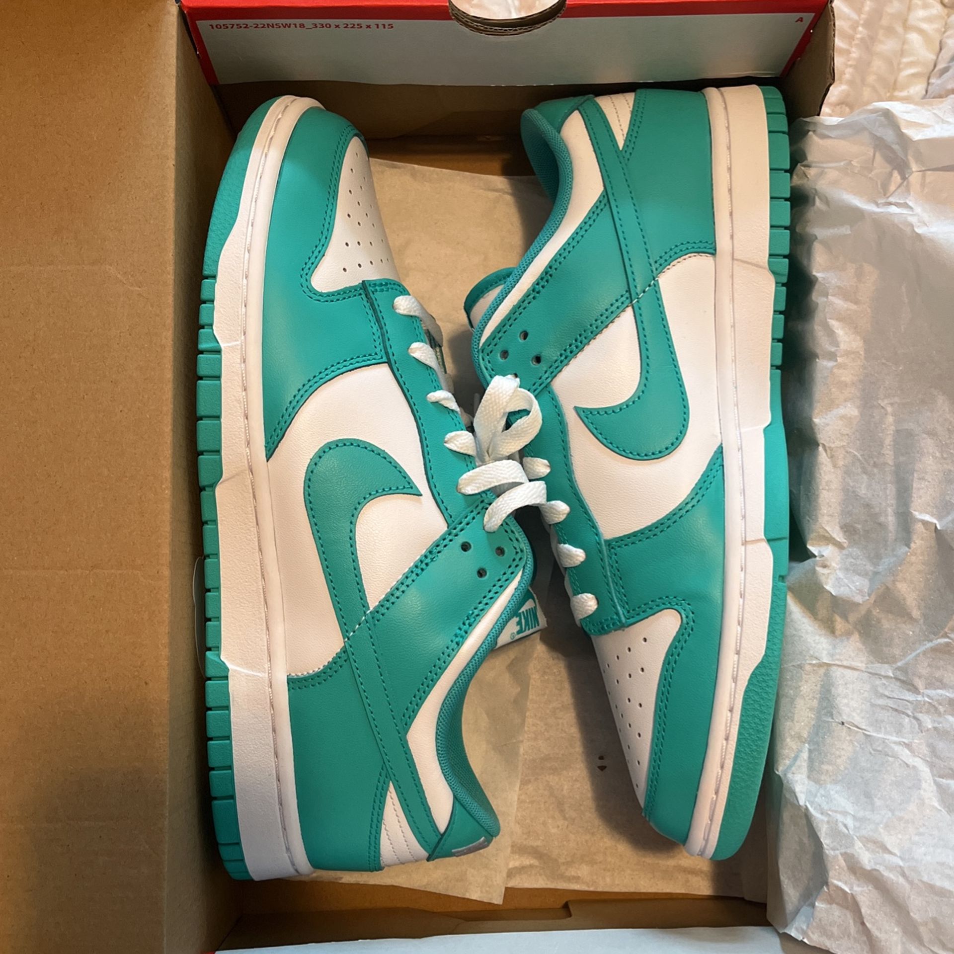 Nike Dunk Low jade white size 10