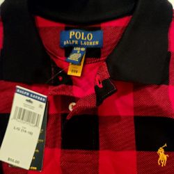Ralph Lauren Polo Buffalo Plaid Red & Black Size L 14-16
