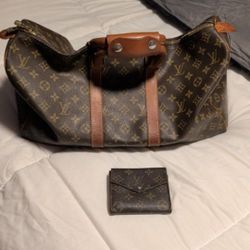 Authentic Vintage Lv Travel Bag & Wallet As Is!