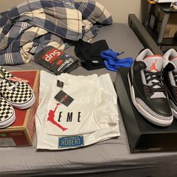 Nike Air Jordan 3 Black Cement Size 13 Supreme Jordan Vans