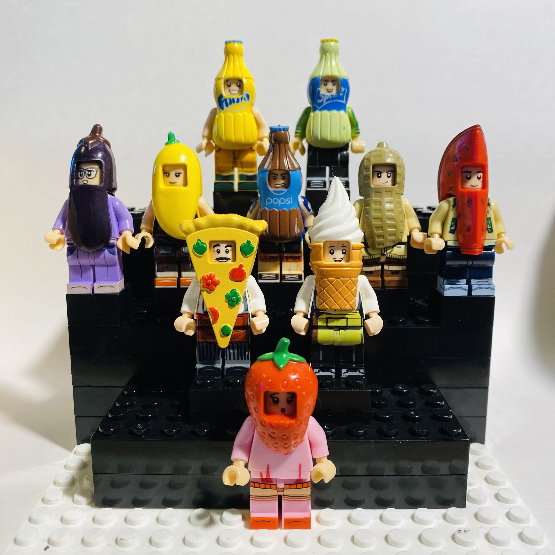 Kids Foodie Minifigures Unique Collectibles | New Custom Lego Compatible Toys