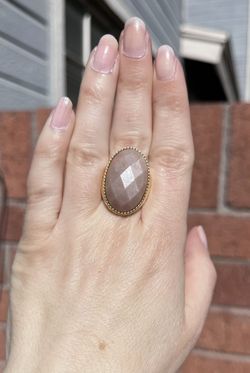 Peach Moonstone Ring 