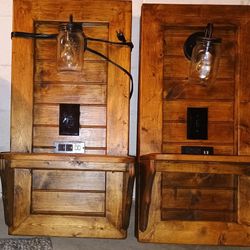 Hand Made And Stained Light Fixtures With Outlet And Usb Plug Ins