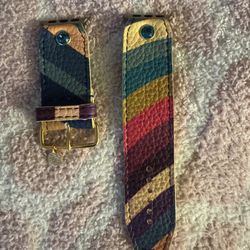 Sparkl Bands Watchband- multicolor Striped swirl leather