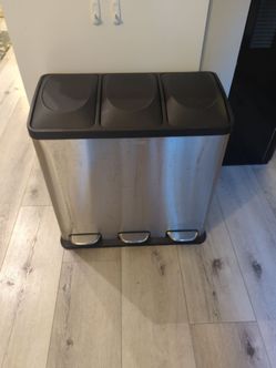 3 compartment trash can