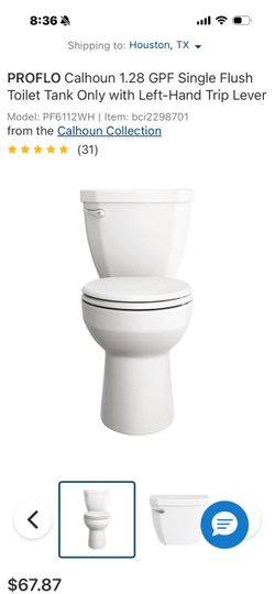 PROFLO Calhoun 1.28 GPF Toilet Tank