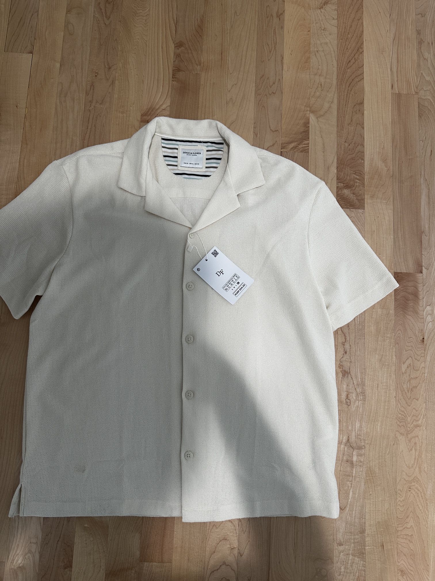 Denim Flowers Men’s Button Up XL