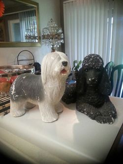 Dog Sandi cast life-like statues. Large