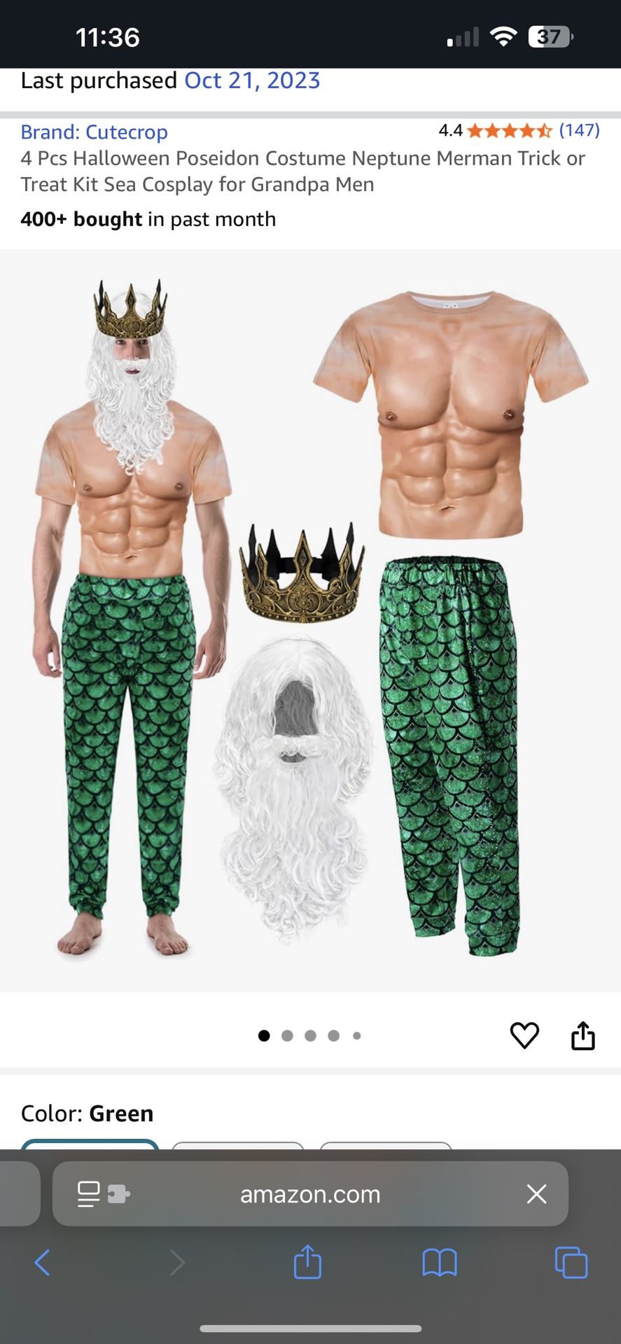 Halloween Costume: Men’s Merman / King Triton