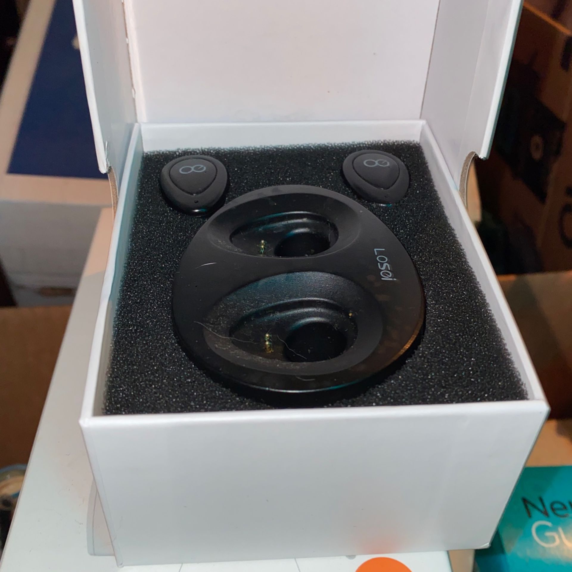 Bluetooth Earbuds with Battery Base for immediate sale!