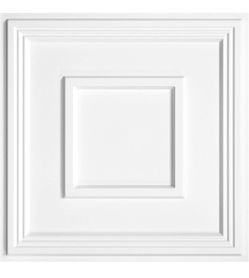 STICKGOO PVC Ceiling Tiles, 2'x2' Glue Up Ceiling Panel White to Prevent Breakage Cover 48 Sq. Ft, Pack of 12 Tiles. 0136