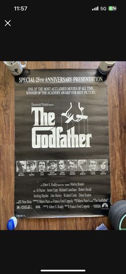 Vintage The Godfather Special 25TH Anniversary Presentation Cast & Crew Poster