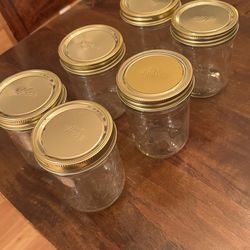 6 mason jars, unused