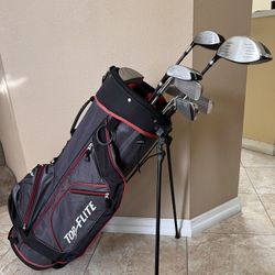 Complete Top Flite Golf Club Set With Bag