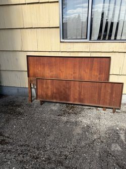 Mcm walnut full size bed