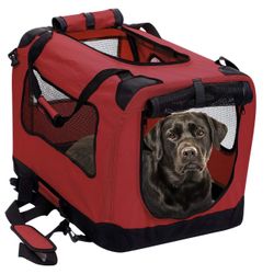 2PET Foldable Dog Crate - Soft, Easy To Fold & Carry Dog Crate For Indoor & Outdoor Use - Comfy Dog Home & Dog Travel Crate - Strong Steel Frame, Wash