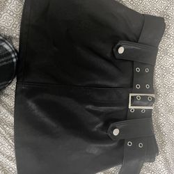 black leather skirt W/ belt
