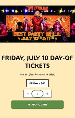 I love micheladas tickets for sell