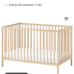 IKEA Crib, Newton Organic Mattress With Waterproof Cover