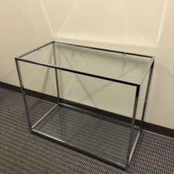 Brand New in Box Chrome Metal and Glass Console Table/Hall Table