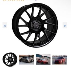 Black Enkei 18” wheels on 245/40/18 Nitto NT555 5x112(Audi/VW)