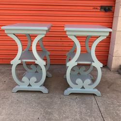 Two Chic Wood Side Tables, End Tables, Nightstands