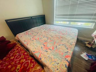 King size mattress and bed frame, headboard