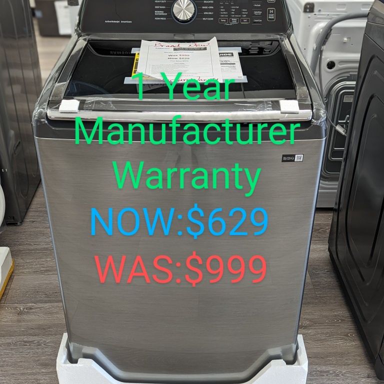 Brand New 4.5cu Top Load Washer with Impeller, VRT Technology and Active Water Jet. 1 Year Manufacturer Warranty Included 