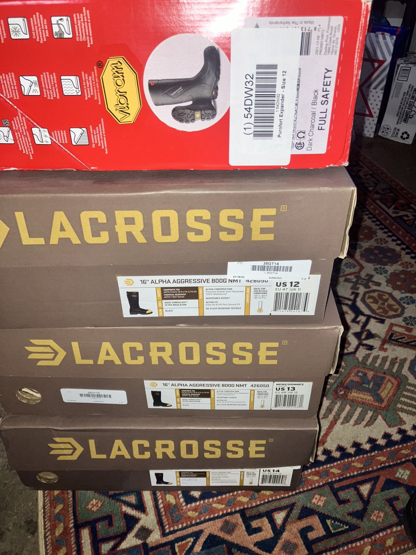 4 Pairs Of Rubber Steel Toe Boots