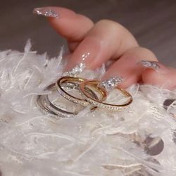 Elegant temperament ring 2025 summer new flash titanium steel ring artistic sense popular trend