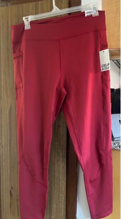 Level Up 2XL Active Red Leggings with Pockets