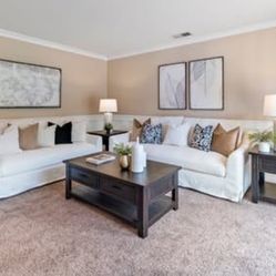 White IKEA Farlov Slipcover Sofa & Loveseat Set