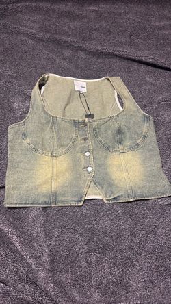 Work angels tinted denim vest