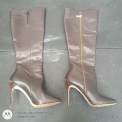 Micheal Kors Clara 4 inch Heel Knee High Leather Boots