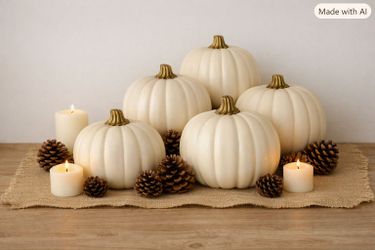 Flawless Ivory Pumpkin Décor Set – 6 Pieces | Sophisticated Fall & Halloween Display
.