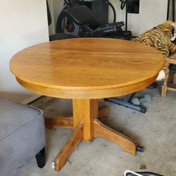 42 Inch Antique Oak Pedestal Table